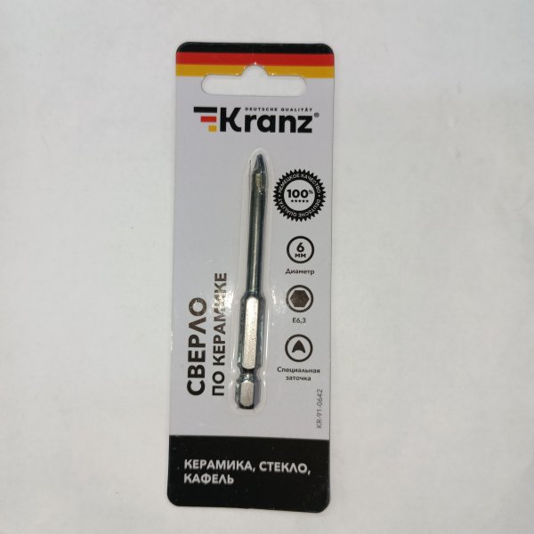 KR-91-0642 Сверло Кранц для работ по стеклу, керамике и кафелю с шестигранником фото покупателя 1