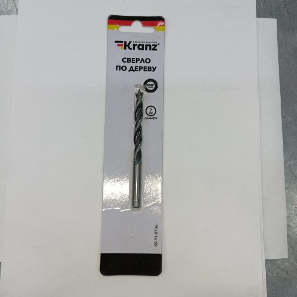 KR-91-0736 Спиральное сверло Кранц с цилиндрическим хвостовиком для работ по древесине фото покупателя 1