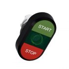Кнопка двойная ABB MPD4-11G (зеленая/красная) зеленая линза с текстом (START/STOP) изображение 1