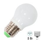 Лампа светодиодная шарик Feron LB-38 G45 5W 4000K 220V E27 холодный свет изображение 1