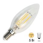 Лампа филаментная светодиодная свеча Feron LB-58 5W 2700K 220V E14 прозрачная изображение 1