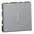 Кнопочный переключатель Legrand Mosaic с подсветкой -2М алюминий изображение 1