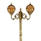 Светильник садово-парковый Сфера Feron PL3708 2xE27 560х180х2200мм черное золото (столб 2,2м) изображение 1