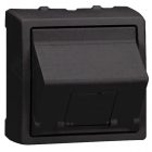 Адаптер Simon 73 Loft на 1 коннектор RJ45(12) наклонный с вкладышем в комплекте, графит изображение 1