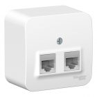 Накладная розетка 2-ая компьютерная RJ45 кат.5E SE Blanca белая изол.пластина изображение 1