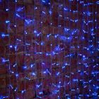Гирлянда Светодиодный Дождь 2x1,5м 192LED синий IP44 постоянное свечение, прозрачный провод, 230В изображение 1