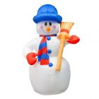 3D фигура надувная Снеговик с метлой, 180см 4LED подсветка, трансформатор 12V и компрессор изображение 1