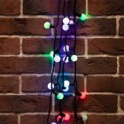 Гирлянда мультишарики D23мм, 10м, черный ПВХ, IP65 230V 80LED, цвет RGB изображение 1