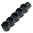 Колодка электрическая ИЭК Standard К05 на 5 розеток 16А с заземлением и шторками черная изображение 1