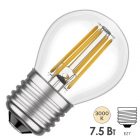 Лампа филаментная светодиодная шарик Foton FL-LED 7.5W 3000K 220V E27 прозрачная изображение 1