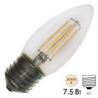 Лампа филаментная светодиодная свеча Foton FL-LED C35 7.5W 3000K 220V E27 тепло-белый свет изображение 1