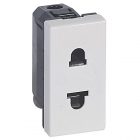 Розетка Legrand Mosaic 2К евро-американская винтовые зажим 1М, белая изображение 1