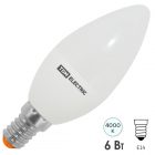 Лампа светодиодная диммируемая свеча TDM С37 6W 4000K 230V E14 DIM (3 режима яркости) холодный свет изображение 1