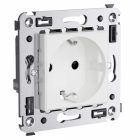 Розетка в стену DKC Avanti 2P+E со шторками белое облако изображение 1
