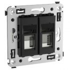 Зарядное устройство USB DKC Avanti в стену 5В,2,1А, черный квадрат изображение 1