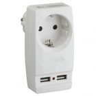 Зарядое устройство ЭРА Polynom 1х220V + 2xUSB 2100mA, белый SP-1e-USB-W 5055945555677 изображение 1