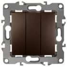 Выключатель тройной ЭРА 10АХ-250В IP20 12, бронза 12-1107-13 изображение 1
