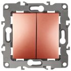 Выключатель двойной ЭРА 10АХ-250В IP20 без лапок 12, медь 12-1004-14 изображение 1