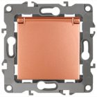 Розетка ЭРА 2P+E Schuko со шторками с крышкой 16A-250В IP20 12, медь 12-2103-14 изображение 1