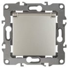 Розетка ЭРА 2P+E Schuko со шторками с крышкой 16A-250В IP20 12, перламутр 12-2103-15 изображение 1