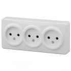 Накладная розетка ЭРА Эксперт 3х2P 16A-250В IP20 белый 11-2207-01 изображение 1
