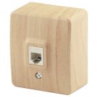 Накладная розетка ЭРА Эксперт телефонная RJ11 IP20 сосна 11-3202-11 изображение 1