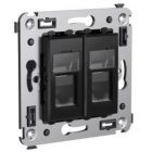 Компьютерная розетка RJ-45 в стену DKC Avanti, кат.6 двойная, Черный квадрат изображение 1