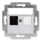 Розетка информационная ABB Levit RJ45 категория 5e и заглушка серебро (5014H-A51017 70W) изображение 1
