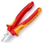 Кусачки диэлектрические Knipex 160мм двухкомпонентные ручки со страховочным кольцом VDE 1000V изображение 1