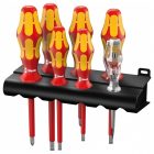 Набор диэлектрических отверток Wera 7 штук Kraftform Plus Серия 100 VDE 160 i/7 Rack 1000V изображение 1