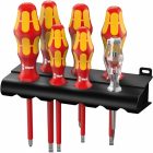 Набор диэлектрических отверток Wera 7 штук Kraftform Plus Серия 100 VDE 160 i/165 i/7 Rack 1000V изображение 1