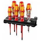 Набор диэлектрических отверток Wera 7 штук Kraftform Plus Серия 100 VDE 160 iS/7 Rack 1000V изображение 1