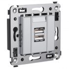Зарядное устройство USB DKC Avanti в стену 5В,2,1А, закаленная сталь изображение 1