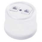 Накладная розетка компьютерная 2-ая Bironi Лизетта RJ45 пластик белый изображение 1