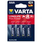 Батарейка Varta Longlife Max Power / Max Tech AAA LR03 (упаковка 4шт) 04703101404 изображение 1