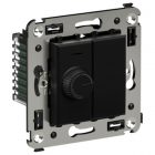 Диммер поворотный в стену DKC Avanti 60-800Вт, черный матовый изображение 1