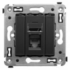 Компьютерная розетка RJ-45 в стену DKC Avanti кат.5e одинарная, черный матовый изображение 1