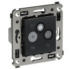 Розетка TV-FM-SAT DKC Avanti в стену, черный матовый изображение 1