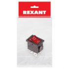Выключатель клавишный Rexant 250V 6А (4с) ON-OFF красный с подсветкой (1шт. в пакете) Мини изображение 1