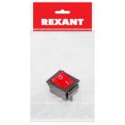 Выключатель клавишный Rexant 250V 16А (4с) ON-OFF красный с подсветкой (1шт. в пакете) изображение 1