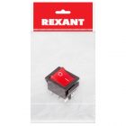 Выключатель клавишный Rexant 250V 15А (6с) ON-ON красный с подсветкой (1шт. в пакете) изображение 1