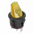 Выключатель клавишный круглый Rexant 12V 16А (3с) ON-OFF желтый с подсветкой изображение 1