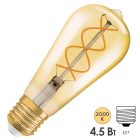 Лампа филаментная светодиодная Osram Vintage 1906 CL Edison 25 4,5W/820 E27 DIM золотой спираль изображение 1
