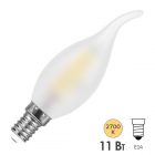Лампа филаментная светодиодная свеча на ветру Feron LB-714 11W 2700K 220V E14 матовая изображение 1