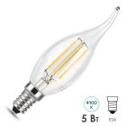 Лампа филаментная светодиодная свеча на ветру Gauss Black 5W 4100K 220V Е14 изображение 1