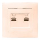 Розетка EKF PROxima RJ-45 2-местная IP20 Валенсия кремовый изображение 1