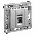 Компьютерная розетка RJ-45 в стену DKC Avanti кат.6 одинарная, закаленная сталь изображение 1