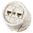 Накладная розетка RJ45 двойная TDM Болонь фарфор мраморный изображение 1