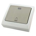 Кнопка звонковая TDM скрытой установки Вуокса 6А с подсветкой IP54 серый изображение 1