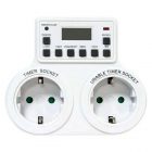 Розетка с таймером Feron TM25 3500W/16A 230V недельная на две розетки изображение 1